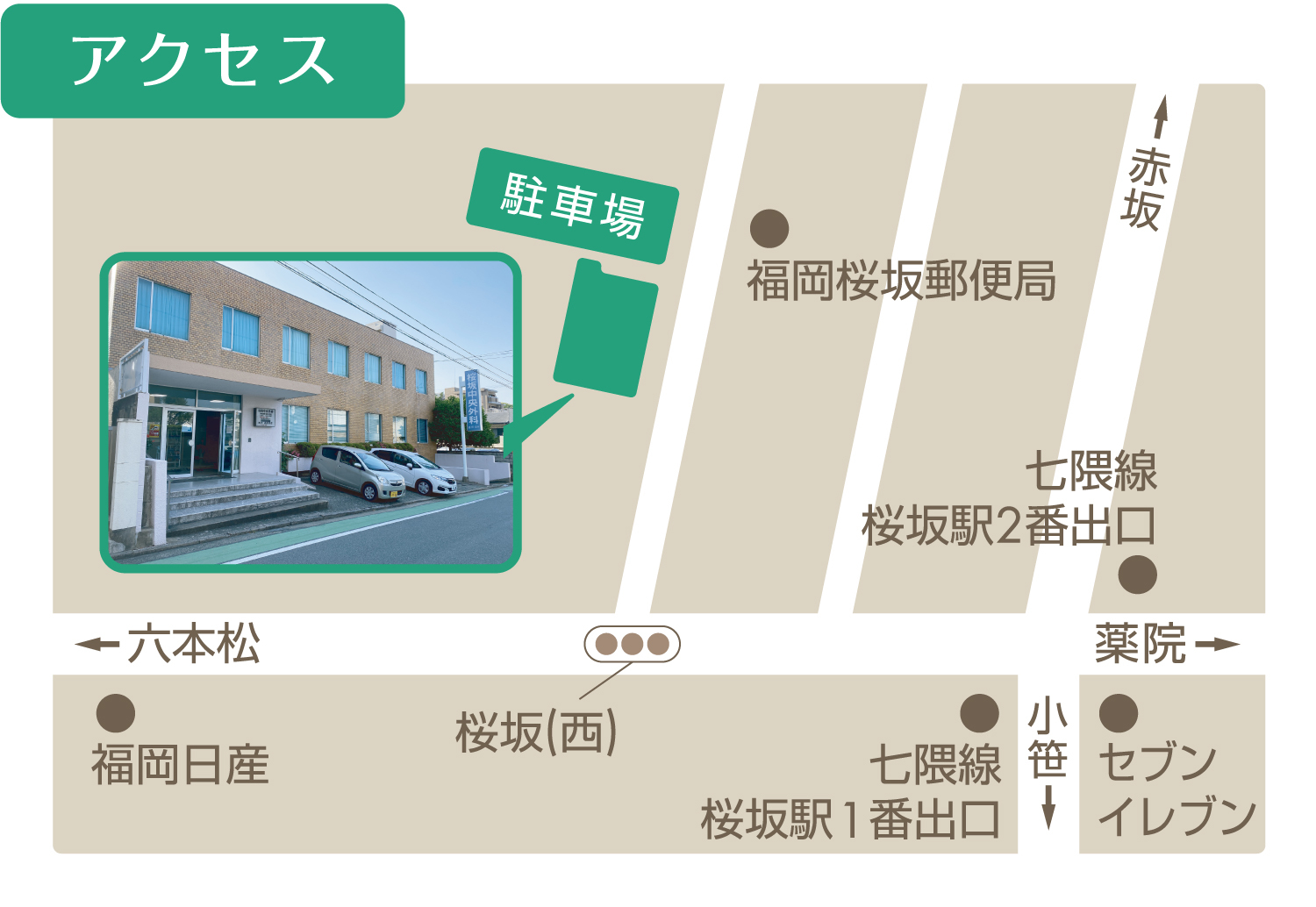 桜坂中央外科医院　地図